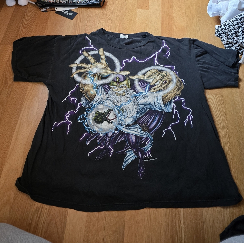 Vintage 1990s American Thunder Wizard Dragon Shirt sz xl